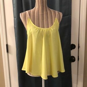 Yellow Chiffon Tank Top